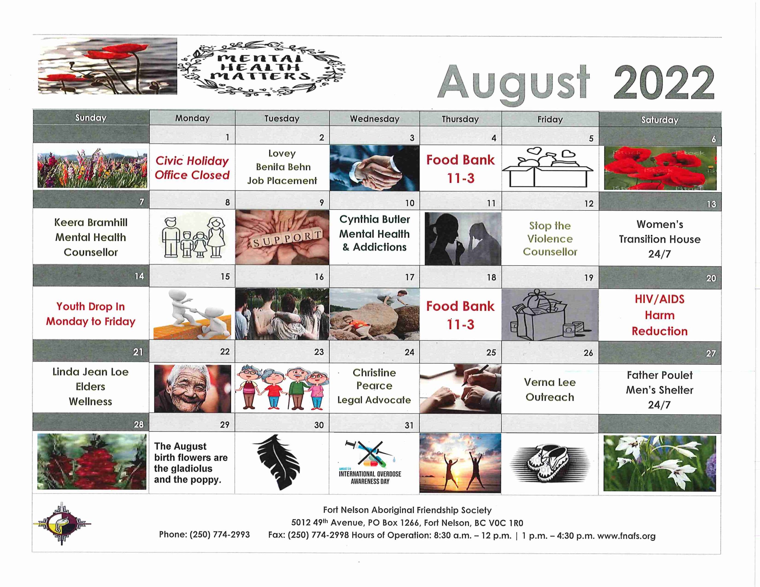FNAFS calendar Aug 2022